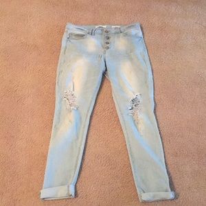 Woman’s ripped Blue jeans